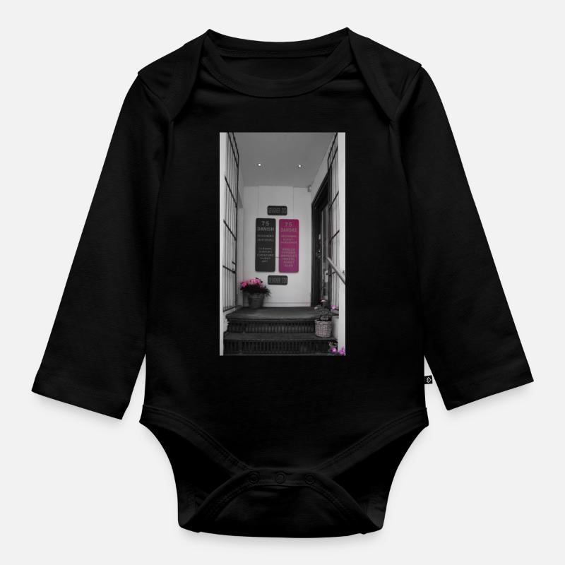 Gris Copenhague - Body Bébé bio manches longues - noir