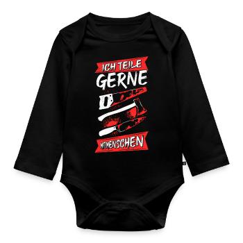 J’aime partager avec vous Halloween Party Sarkas - Body Bébé bio manches longues - noir - Devant