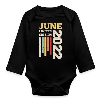 June 2022 - Birthday Gift June 2022 June - Organic Longsleeve Baby Bodysuit - black - Front