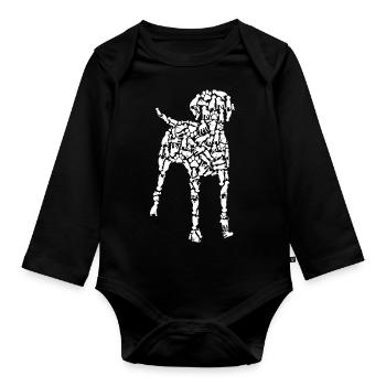 Braque de Weimar Chiens Chien Maman Enfants Filles Vizslas - Body Bébé bio manches longues - noir - Devant
