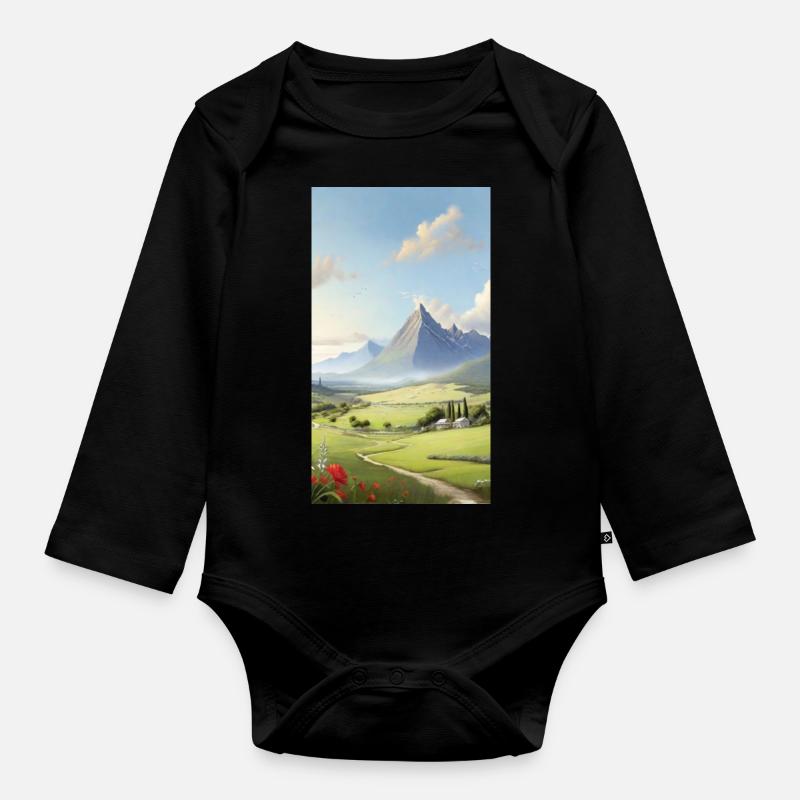 Panorama - Baby Bio-Langarm-Body - Schwarz