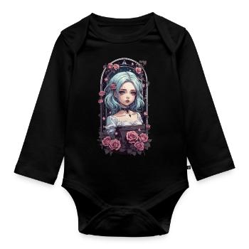 Gothic Anime Pastel Goth e-girl Urban Design - Organic Longsleeve Baby Bodysuit - black - Front