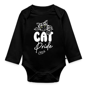 Cat Pride - Baby Bio-Langarm-Body - Schwarz - Vorne