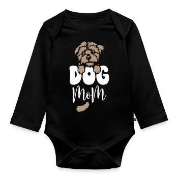Dog Mom - Organic Longsleeve Baby Bodysuit - black - Front