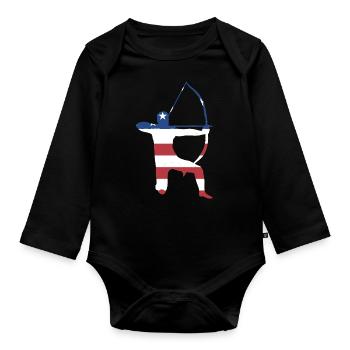 Sport Us Flag Archery - Organic Longsleeve Baby Bodysuit - black - Front