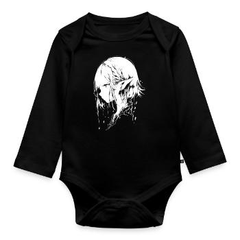 anime, fille, cadeau, elfe - Body Bébé bio manches longues - noir - Devant