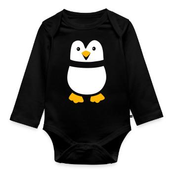 Pingouin Costume Carnaval Carnaval Animal Costume Drôle - Body Bébé bio manches longues - noir - Devant