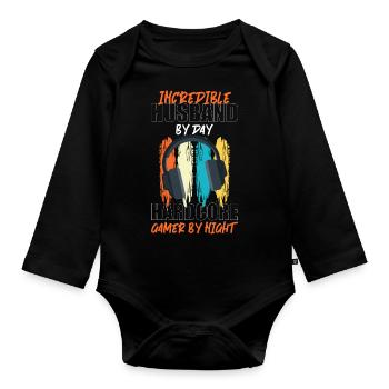 Gamer Player Game League - Organic Longsleeve Baby Bodysuit - black - Front