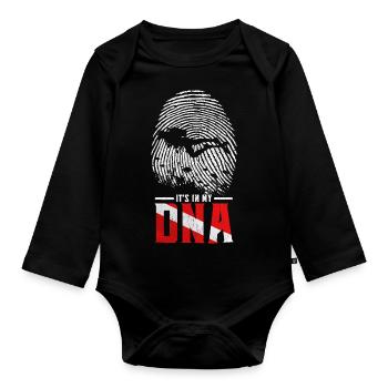 23F 0305 bk - Organic Longsleeve Baby Bodysuit - black - Front