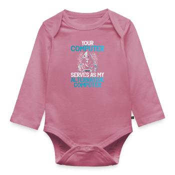 Piratage informatique en cybersécurité - Body Bébé bio manches longues - mauve - Devant