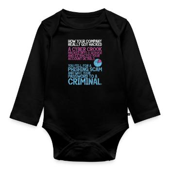 Cyber-sicherheits-hacker-hacking - Baby Bio-Langarm-Body - Schwarz - Vorne