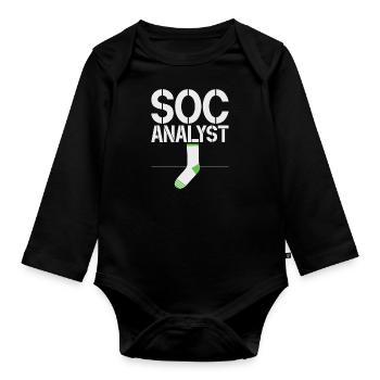 Piratage informatique en cybersécurité - Body Bébé bio manches longues - noir - Devant