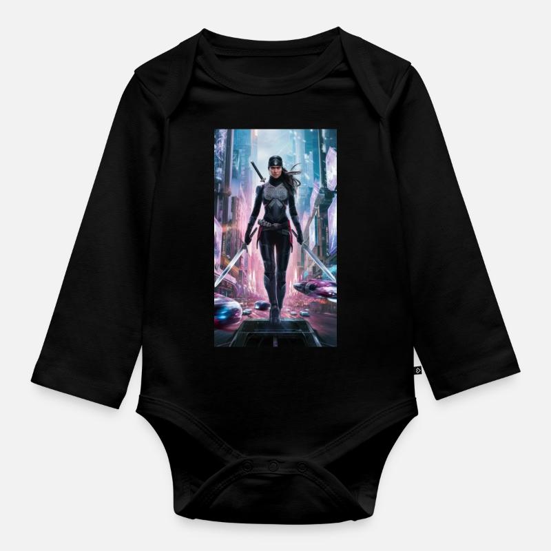 Super-héros ninja - Body Bébé bio manches longues - noir