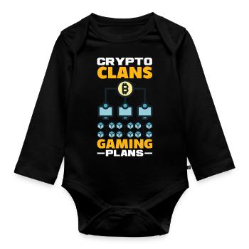 Cryptocurrency Rewards Gaming Blockchain Gamer - Baby Bio-Langarm-Body - Schwarz - Vorne