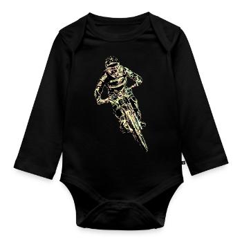 MTB-Abfahrt - Baby Bio-Langarm-Body - Schwarz - Vorne