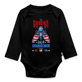 Zikaden-Wortspiel Shirt - Cicadageddon 2024 - Baby Bio-Langarm-Body - Schwarz - Vorne