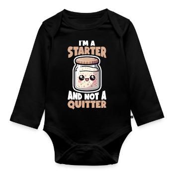 Sourdough Bread Bread Baking Sourdough Starter - Organic Longsleeve Baby Bodysuit - black - Front