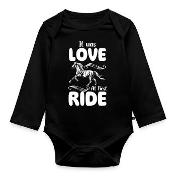 Riding Ride Friendship Stud - Organic Longsleeve Baby Bodysuit - black - Front