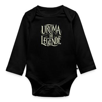 Uroma Legende Geburtstag Muttertag Weihnachten - Baby Bio-Langarm-Body - Schwarz - Vorne