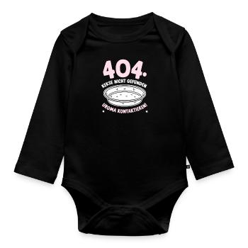 Uroma Kekse Notfall Geburtstag Muttertag - Baby Bio-Langarm-Body - Schwarz - Vorne