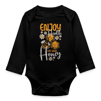 Bee Nature Insect - Organic Longsleeve Baby Bodysuit - black - Front