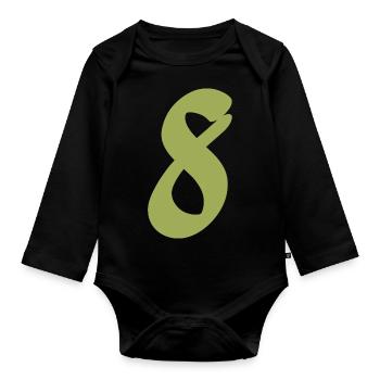 8 - Organic Longsleeve Baby Bodysuit - black - Front