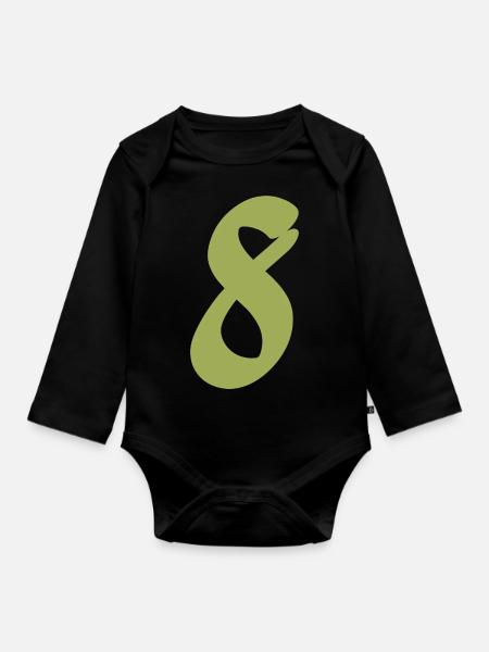 8 - Organic Longsleeve Baby Bodysuit - black