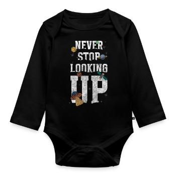 Astronomy Galaxy Hobby - Organic Longsleeve Baby Bodysuit - black - Front