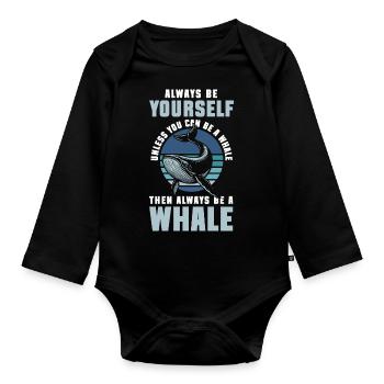 Sea Nature Marine Life - Organic Longsleeve Baby Bodysuit - black - Front