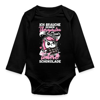 Funny Horse Saying Therapist Tinker Pony - Organic Longsleeve Baby Bodysuit - black - Front