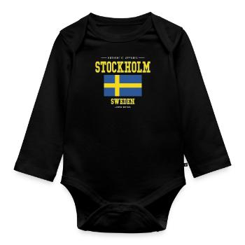 Stockholm - Organic Longsleeve Baby Bodysuit - black - Front