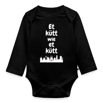 Carnaval Cologne Cologne Loi fondamentale Lustig Alaaf - Body Bébé bio manches longues - noir - Devant