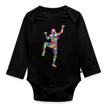 Escalade Montagnes Alpinistes Bloc Femmes Bloc - Body Bébé bio manches longues - noir - Devant