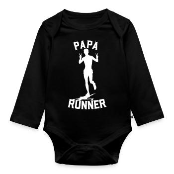 Dad Runner - Organic Longsleeve Baby Bodysuit - black - Front