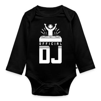 DJ Spruch Turntables - Baby Bio-Langarm-Body - Schwarz - Vorne