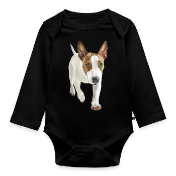 Bullterrier - Baby Bio-Langarm-Body - Schwarz - Vorne