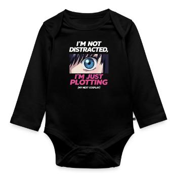 Cosplay Otaku Anime und Manga Addict - Baby Bio-Langarm-Body - Schwarz - Vorne