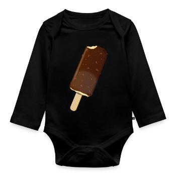 Eis - Baby Bio-Langarm-Body - Schwarz - Vorne