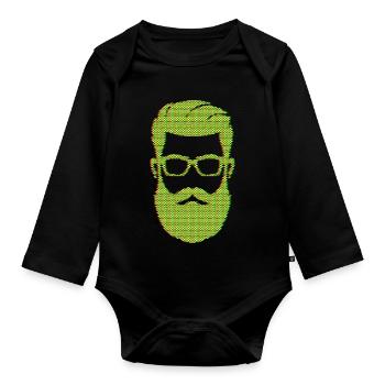 Bearded Masculinity Bearded Hairstyle Hair - Organic Longsleeve Baby Bodysuit - black - Front