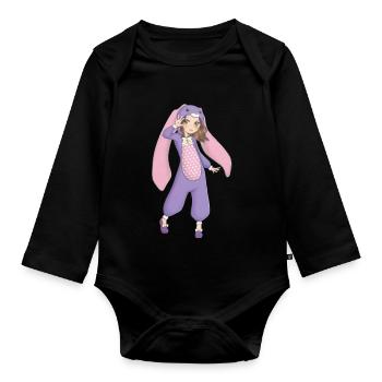 Manga - Organic Longsleeve Baby Bodysuit - black - Front