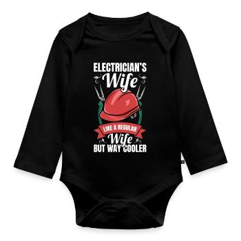 Electrician Woman - Organic Longsleeve Baby Bodysuit - black - Front