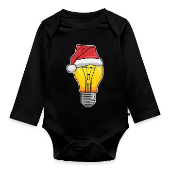 Electrician Christmas - Organic Longsleeve Baby Bodysuit - black - Front