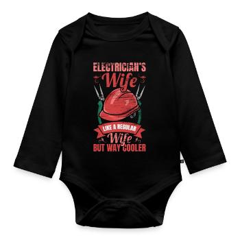 Electronics technician - Organic Longsleeve Baby Bodysuit - black - Front