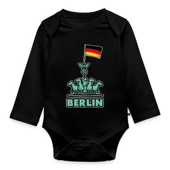 Berlin - Baby Bio-Langarm-Body - Schwarz - Vorne