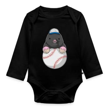 Mole Baseball - Body Bébé bio manches longues - noir - Devant