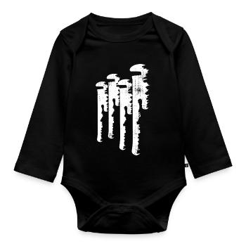 Water Pipe Wrench Drawing - Organic Longsleeve Baby Bodysuit - black - Front