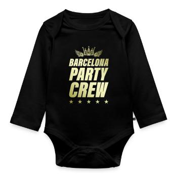 Barcelona Party Crew Or - Body Bébé bio manches longues - noir - Devant