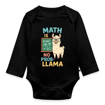Bass is the bacon of music - Organic Longsleeve Baby Bodysuit - black - Front