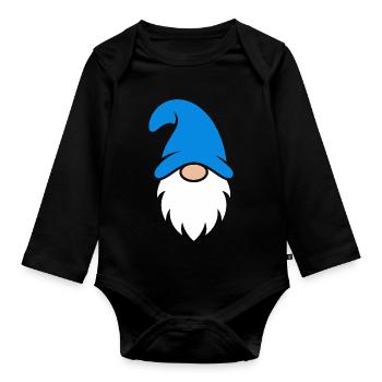 Azure Gnome Bearded Icon - Organic Longsleeve Baby Bodysuit - black - Front