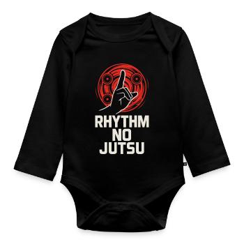 Anime Dance Streetwear Manga Hip Hop Otaku Crew - Baby Bio-Langarm-Body - Schwarz - Vorne